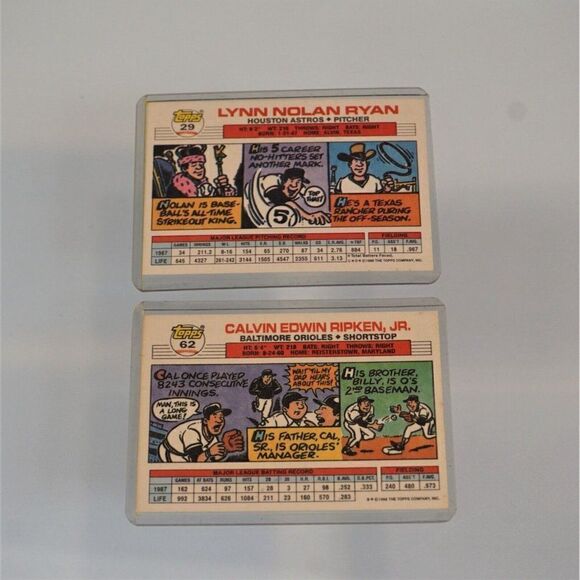 1988 Big Topps Baseball Cards Nolan Ryan And Cal Ripken - Picture 2 of 6
